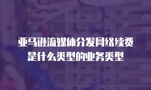 亚马逊流媒体分发网络续费是什么类型的业务类型