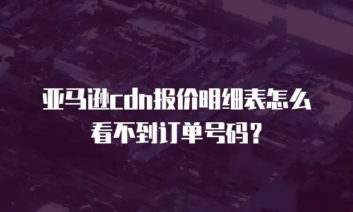 亚马逊cdn报价明细表怎么看不到订单号码？