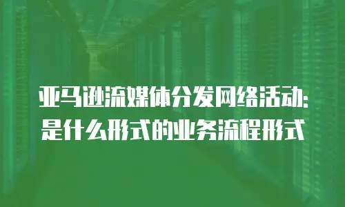 亚马逊流媒体分发网络活动:是什么形式的业务流程形式