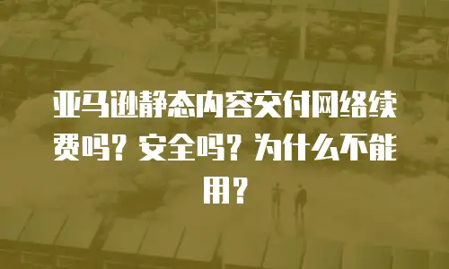 亚马逊静态内容交付网络续费吗？安全吗？为什么不能用？