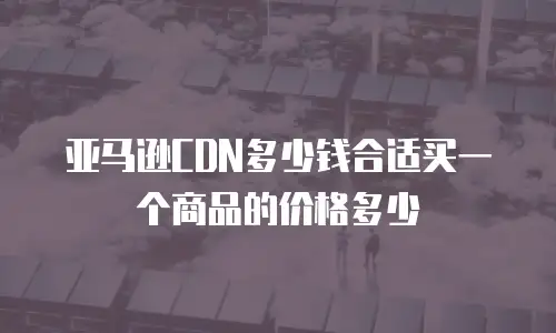 亚马逊CDN多少钱合适买一个商品的价格多少