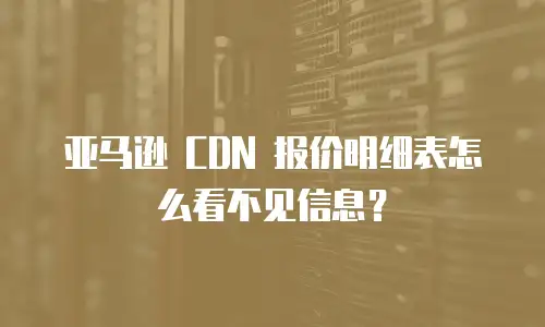 亚马逊 CDN 报价明细表怎么看不见信息？
