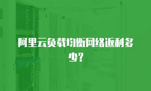 阿里云负载均衡网络返利多少？