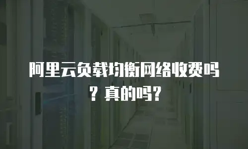 阿里云负载均衡网络收费吗？真的吗？