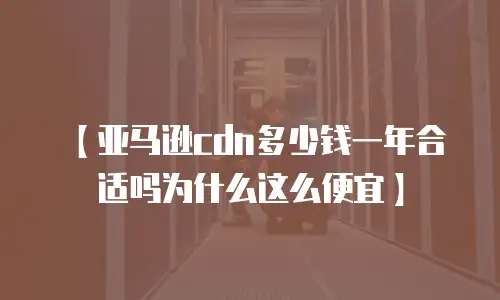 【亚马逊cdn多少钱一年合适吗为什么这么便宜】