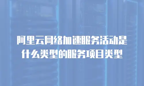 阿里云网络加速服务活动是什么类型的服务项目类型