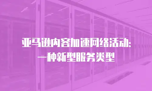亚马逊内容加速网络活动：一种新型服务类型