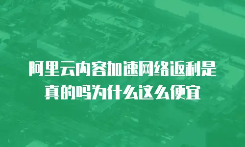 阿里云内容加速网络返利是真的吗为什么这么便宜