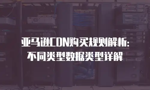 亚马逊CDN购买规则解析：不同类型数据类型详解
