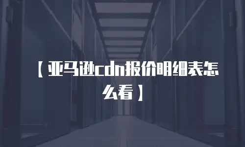 【亚马逊cdn报价明细表怎么看】