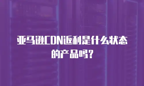 亚马逊CDN返利是什么状态的产品吗？