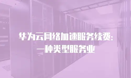 华为云网络加速服务续费：一种类型服务业