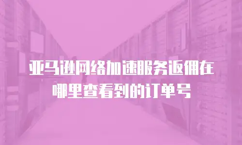 亚马逊网络加速服务返佣在哪里查看到的订单号