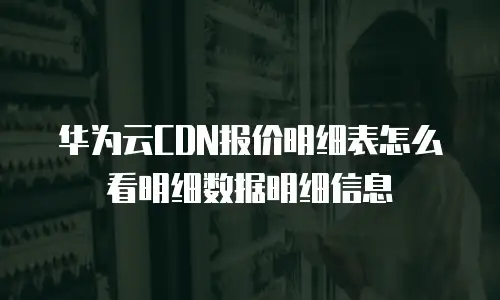 华为云CDN报价明细表怎么看明细数据明细信息