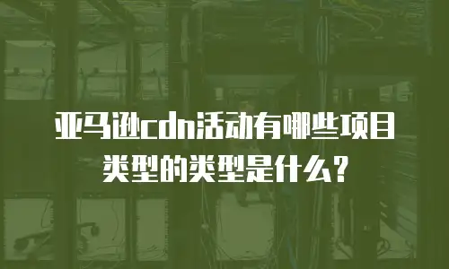 亚马逊cdn活动有哪些项目类型的类型是什么？