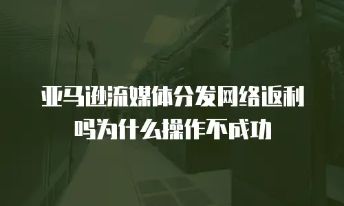 亚马逊流媒体分发网络返利吗为什么操作不成功