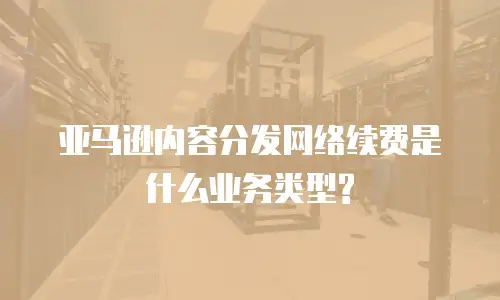 亚马逊内容分发网络续费是什么业务类型?