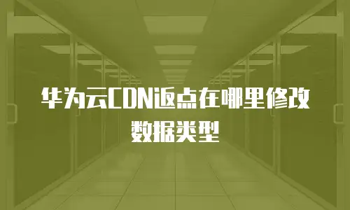 华为云CDN返点在哪里修改数据类型
