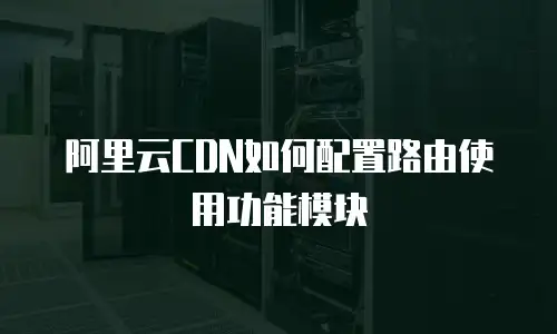 阿里云CDN如何配置路由使用功能模块