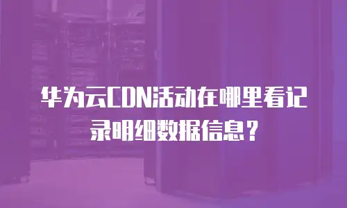 华为云CDN活动在哪里看记录明细数据信息？