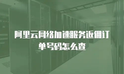阿里云网络加速服务返佣订单号码怎么查