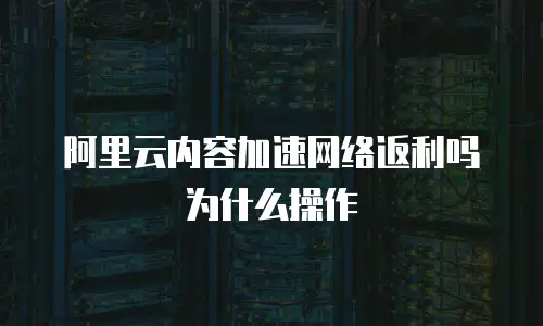 阿里云内容加速网络返利吗为什么操作