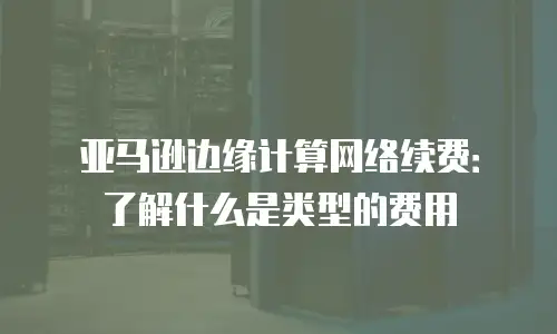 亚马逊边缘计算网络续费：了解什么是类型的费用