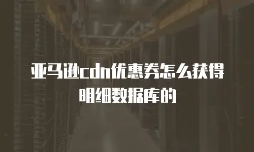 亚马逊cdn优惠券怎么获得明细数据库的