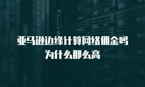亚马逊边缘计算网络佣金吗为什么那么高