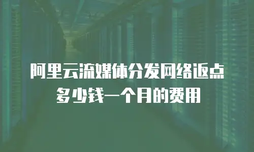 阿里云流媒体分发网络返点多少钱一个月的费用