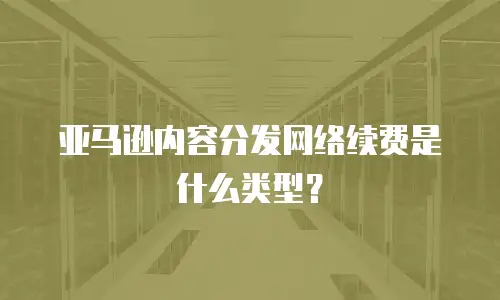 亚马逊内容分发网络续费是什么类型？