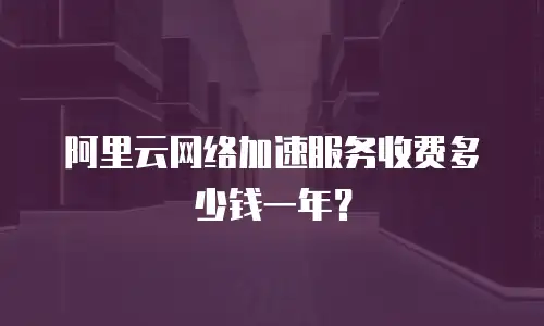 阿里云网络加速服务收费多少钱一年？