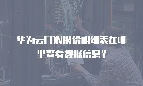 华为云CDN报价明细表在哪里查看数据信息？