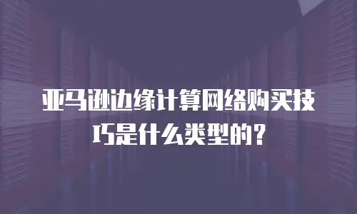 亚马逊边缘计算网络购买技巧是什么类型的？