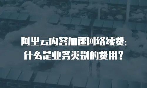 阿里云内容加速网络续费：什么是业务类别的费用？