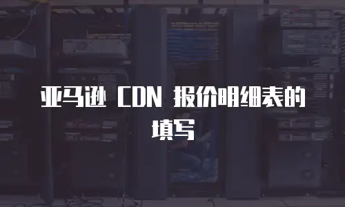亚马逊 CDN 报价明细表的填写