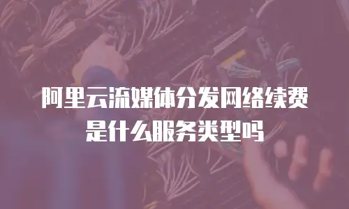 阿里云流媒体分发网络续费是什么服务类型吗