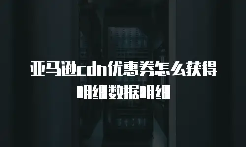 亚马逊cdn优惠券怎么获得明细数据明细
