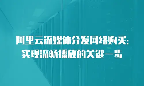 阿里云流媒体分发网络购买：实现流畅播放的关键一步
