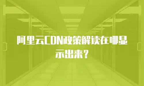 阿里云CDN政策解读在哪显示出来？