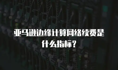 亚马逊边缘计算网络续费是什么指标？