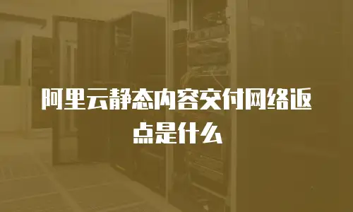 阿里云静态内容交付网络返点是什么