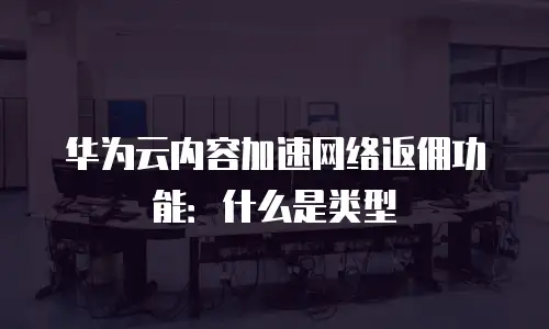 华为云内容加速网络返佣功能：什么是类型