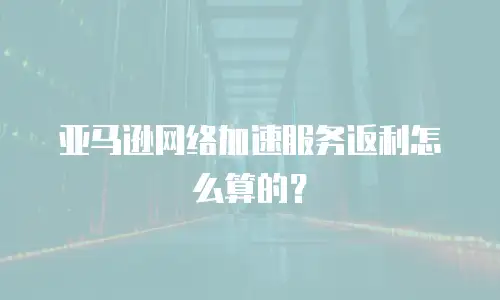 亚马逊网络加速服务返利怎么算的？