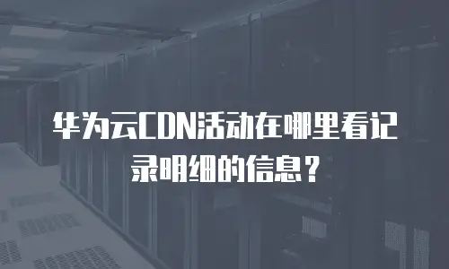 华为云CDN活动在哪里看记录明细的信息？