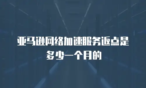 亚马逊网络加速服务返点是多少一个月的