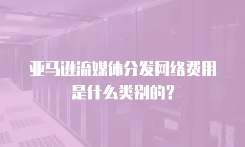 亚马逊流媒体分发网络费用是什么类别的？
