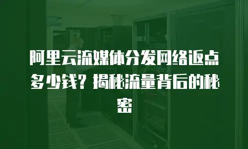 阿里云流媒体分发网络返点多少钱？揭秘流量背后的秘密