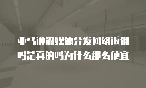 亚马逊流媒体分发网络返佣吗是真的吗为什么那么便宜