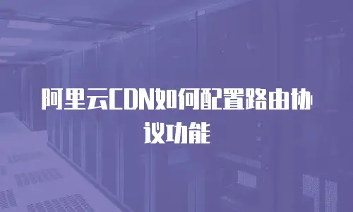 阿里云CDN如何配置路由协议功能